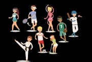 Illustration de différents personnages représentants chacun un sport
